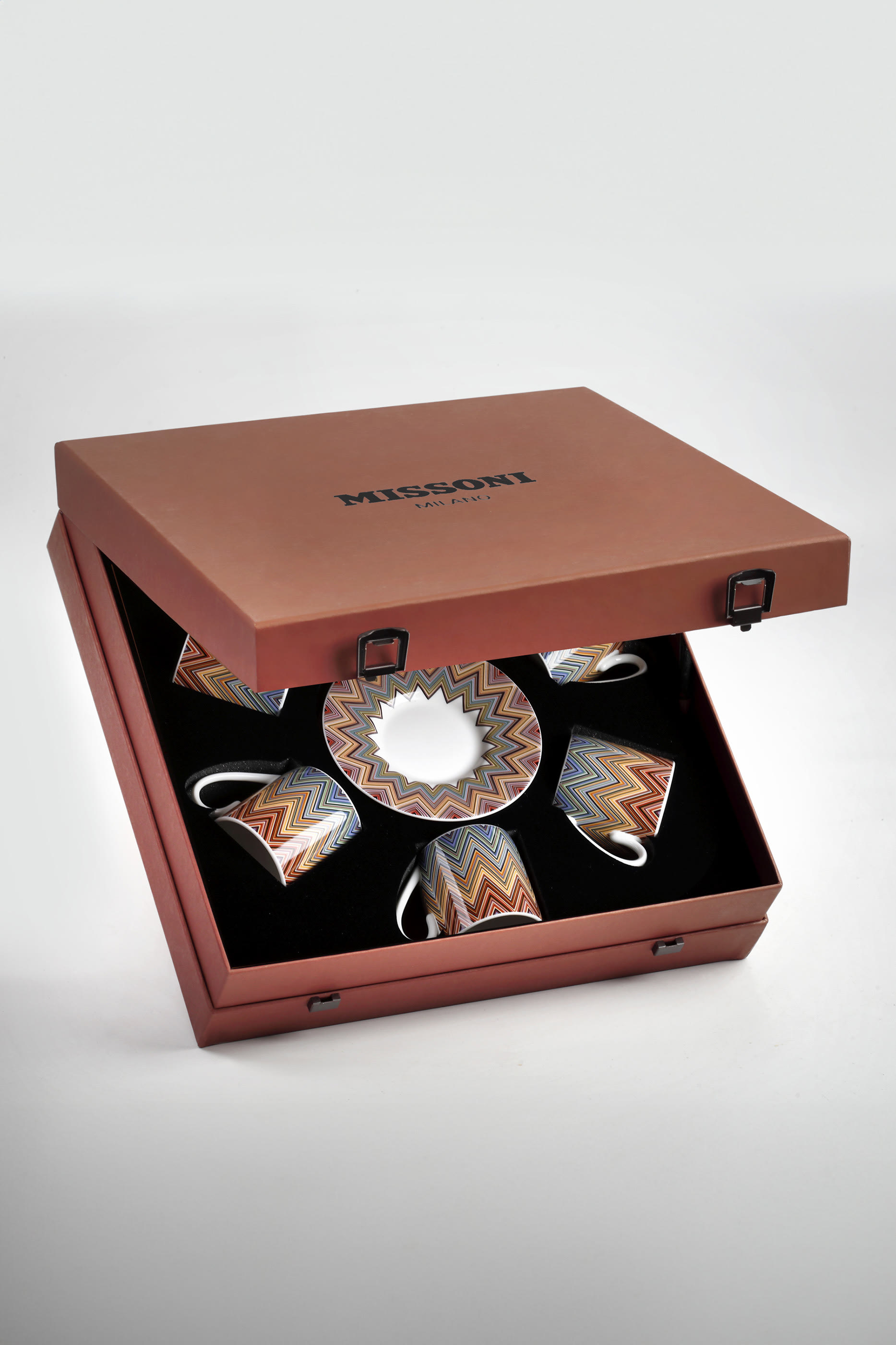 Jarris Zig-Zag Coffee Cup & Saucer, Set of 6