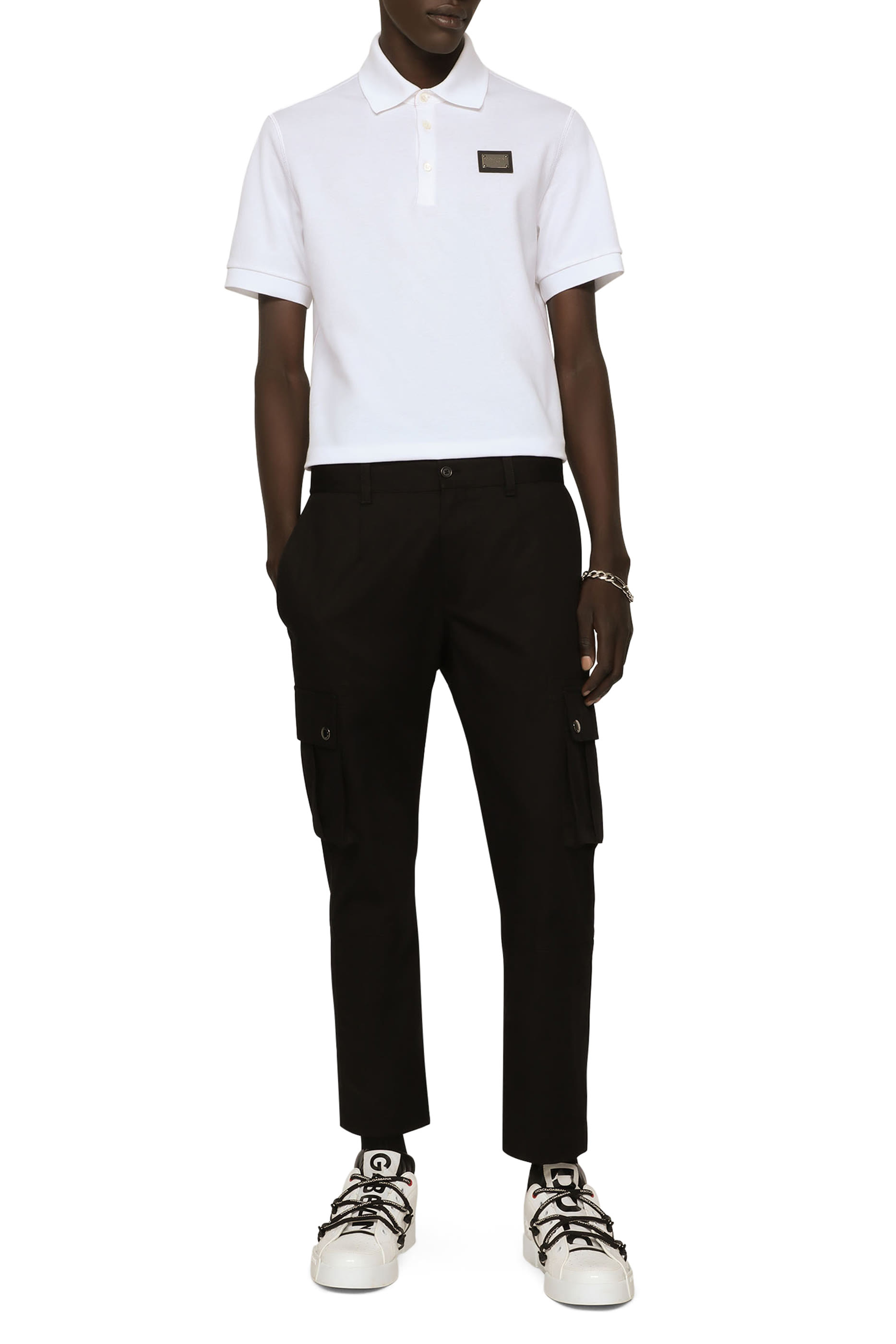 Cotton Piqu&eacute; Polo-Shirt with Branded Tag