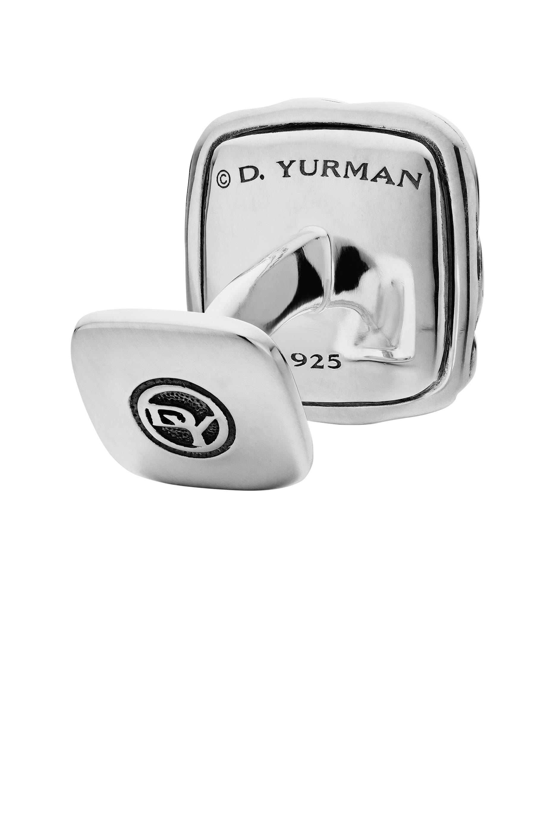 Sculpted Cable Cushion Cufflinks, Sterling Silver