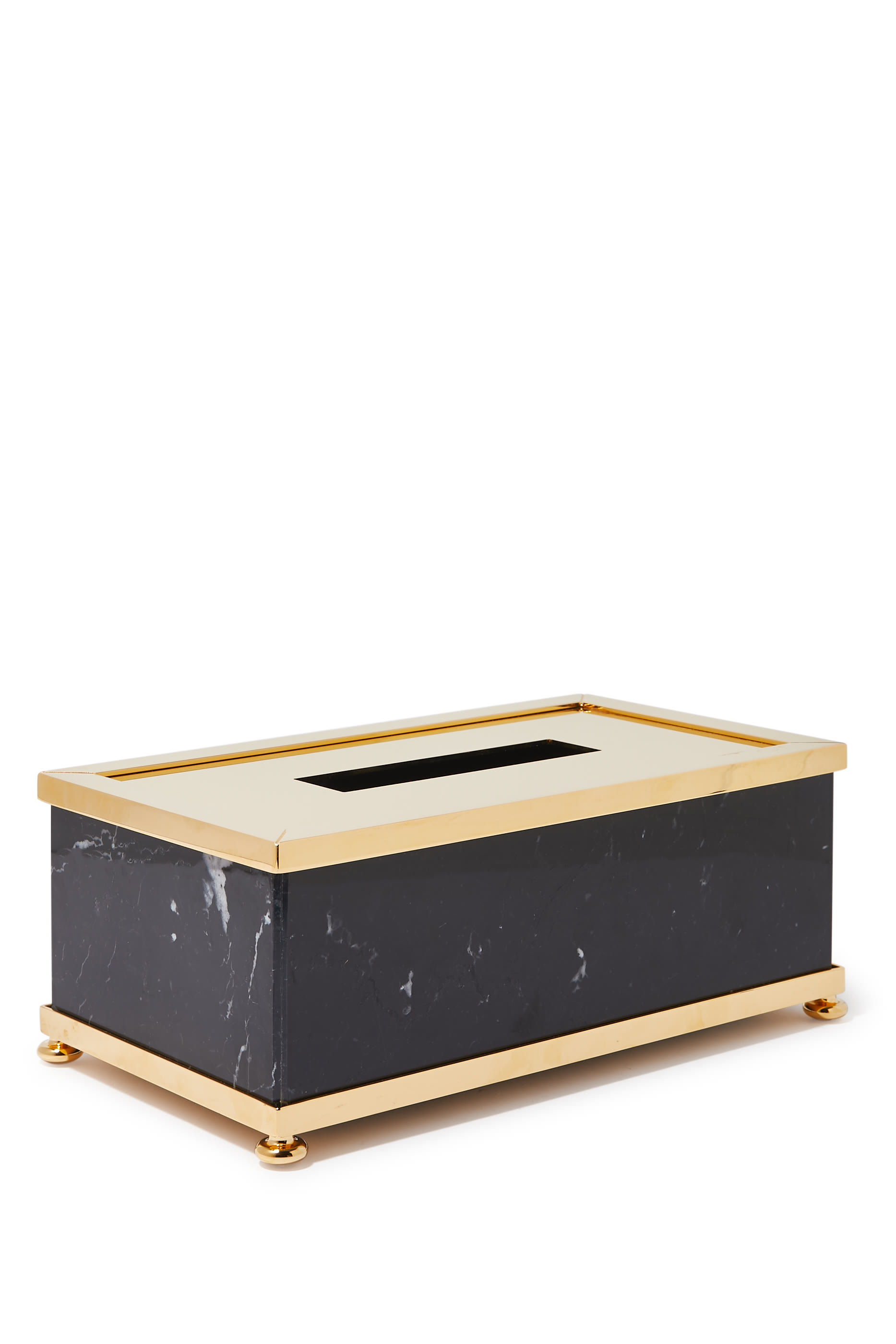 Marble Gold Tissue Box Holder, 24k Gold
