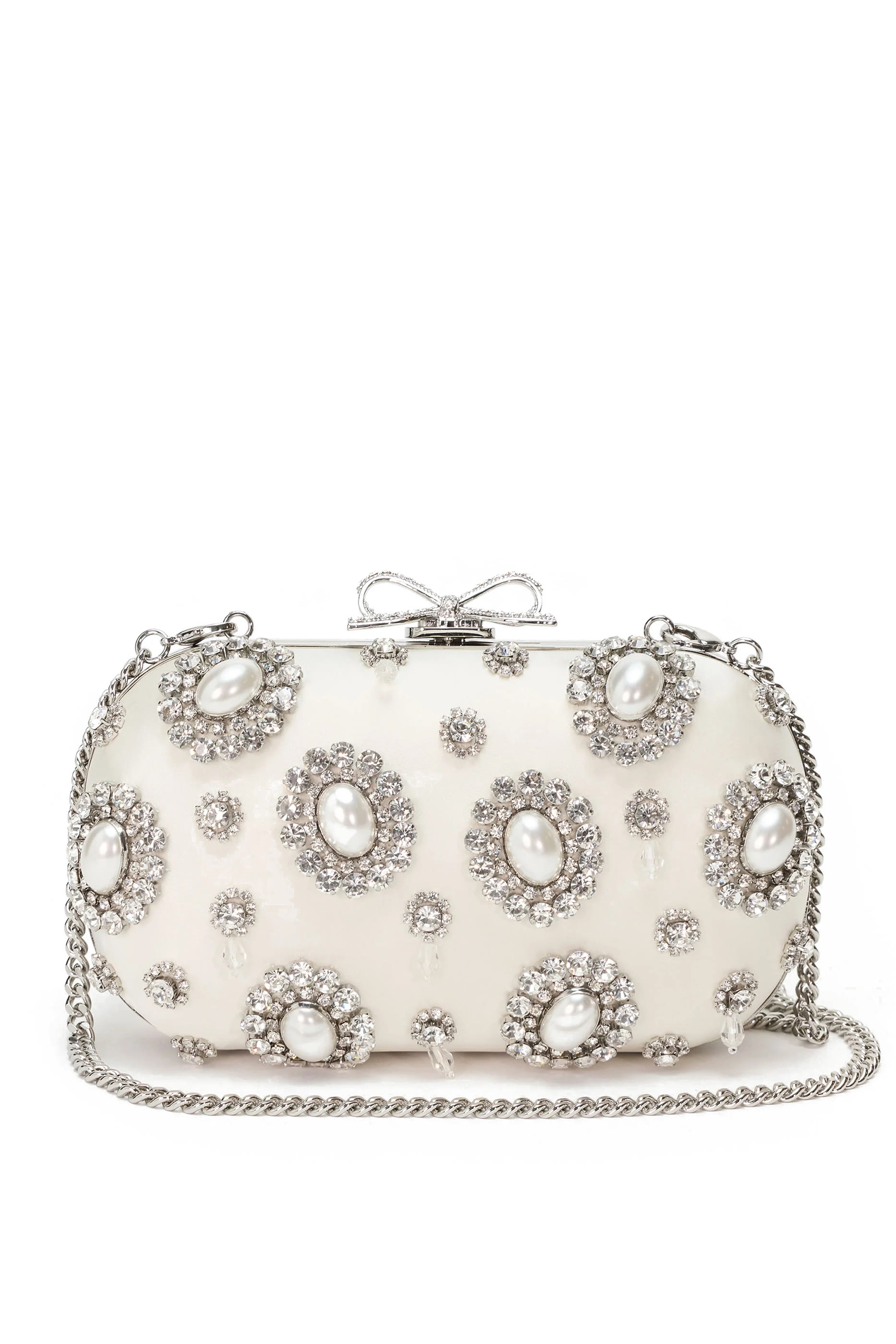  Satin Multi Crystal Clutch Bag