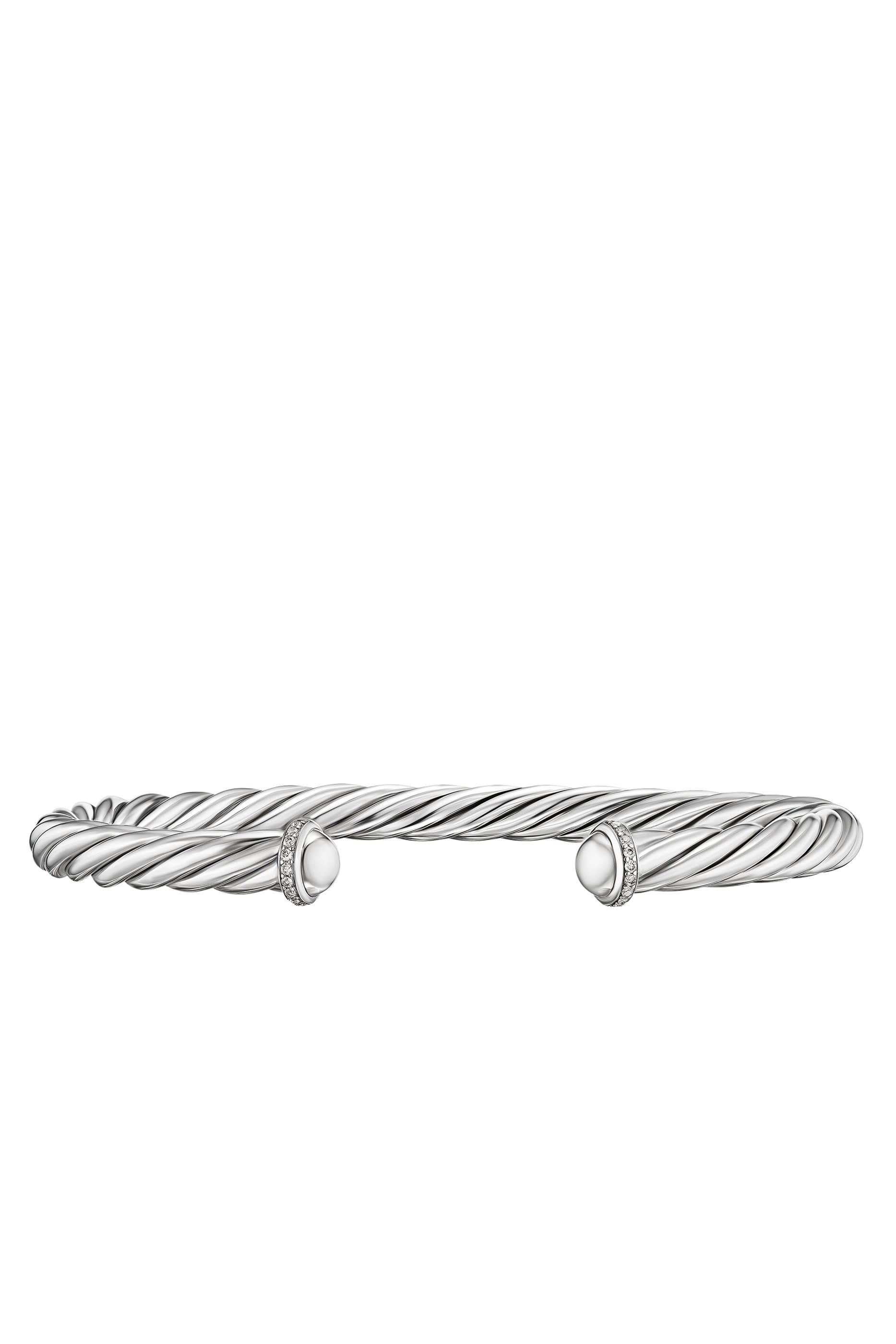 Cable Diamond Cuff Bracelet, Sterling Silver & Diamonds
