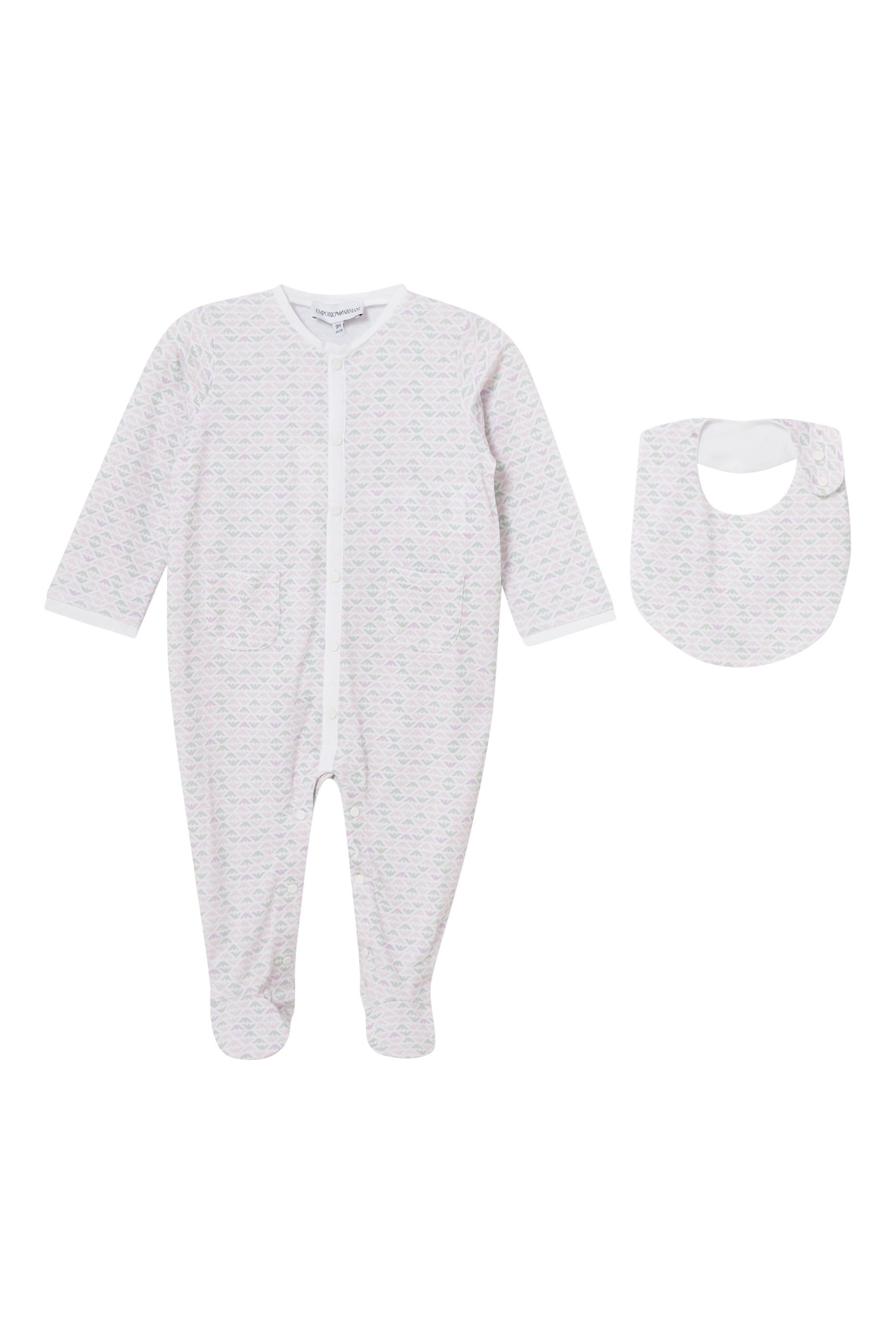 Kids Eagle Cotton Romper & Bib Set