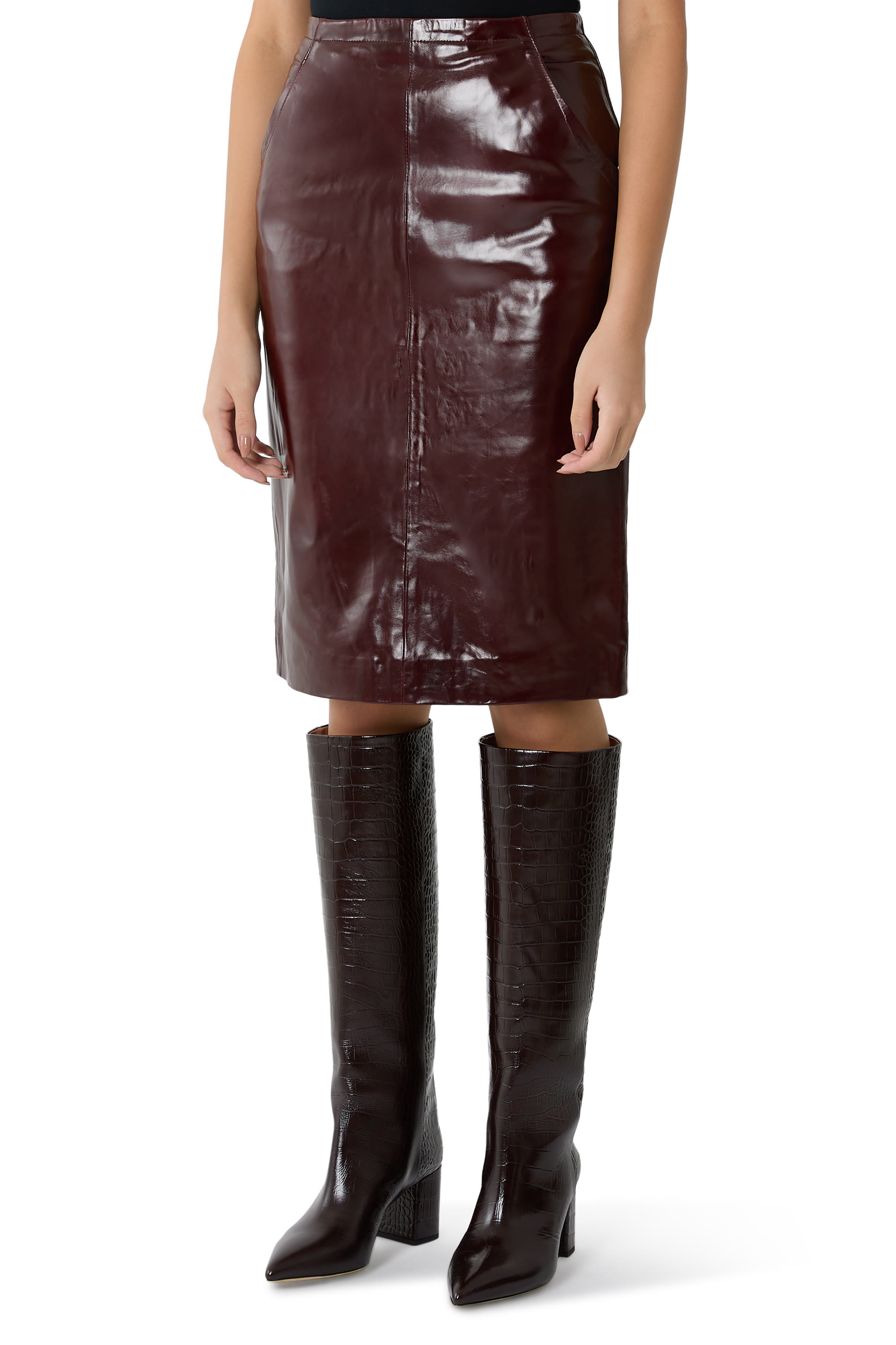 Midi Leather Skirt 