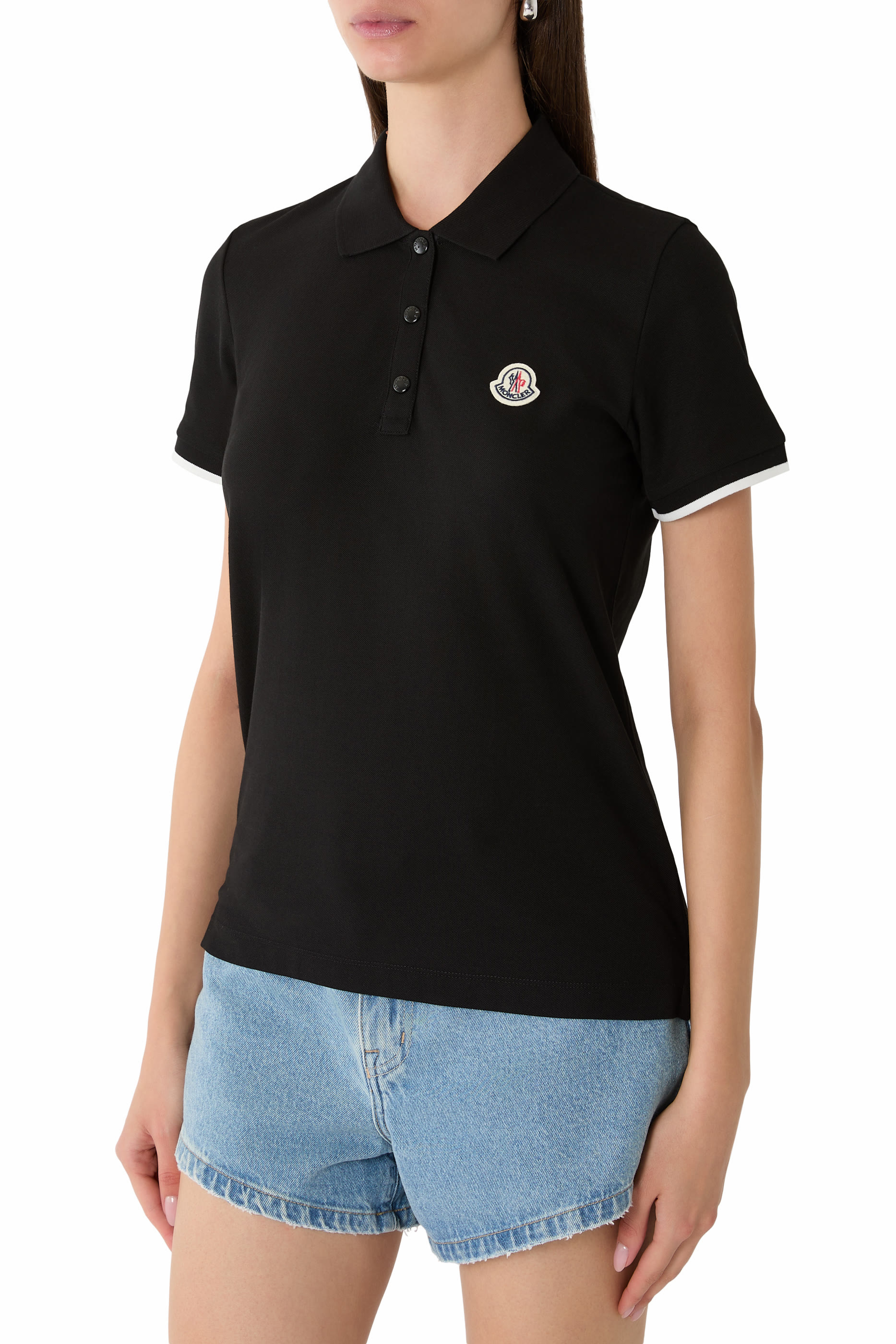 Logo Patch Cotton Piquet Polo Shirt