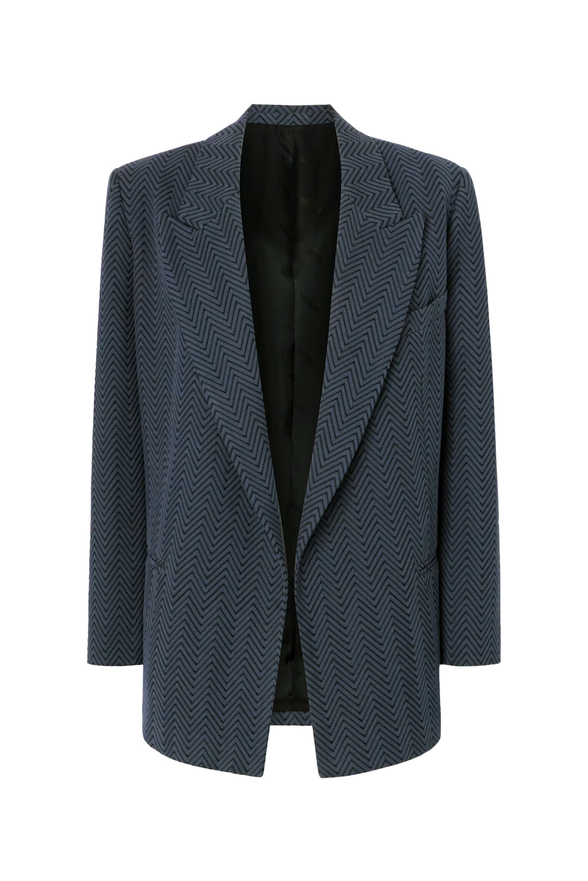 Zigzag Pattern Single-Breasted Blazer