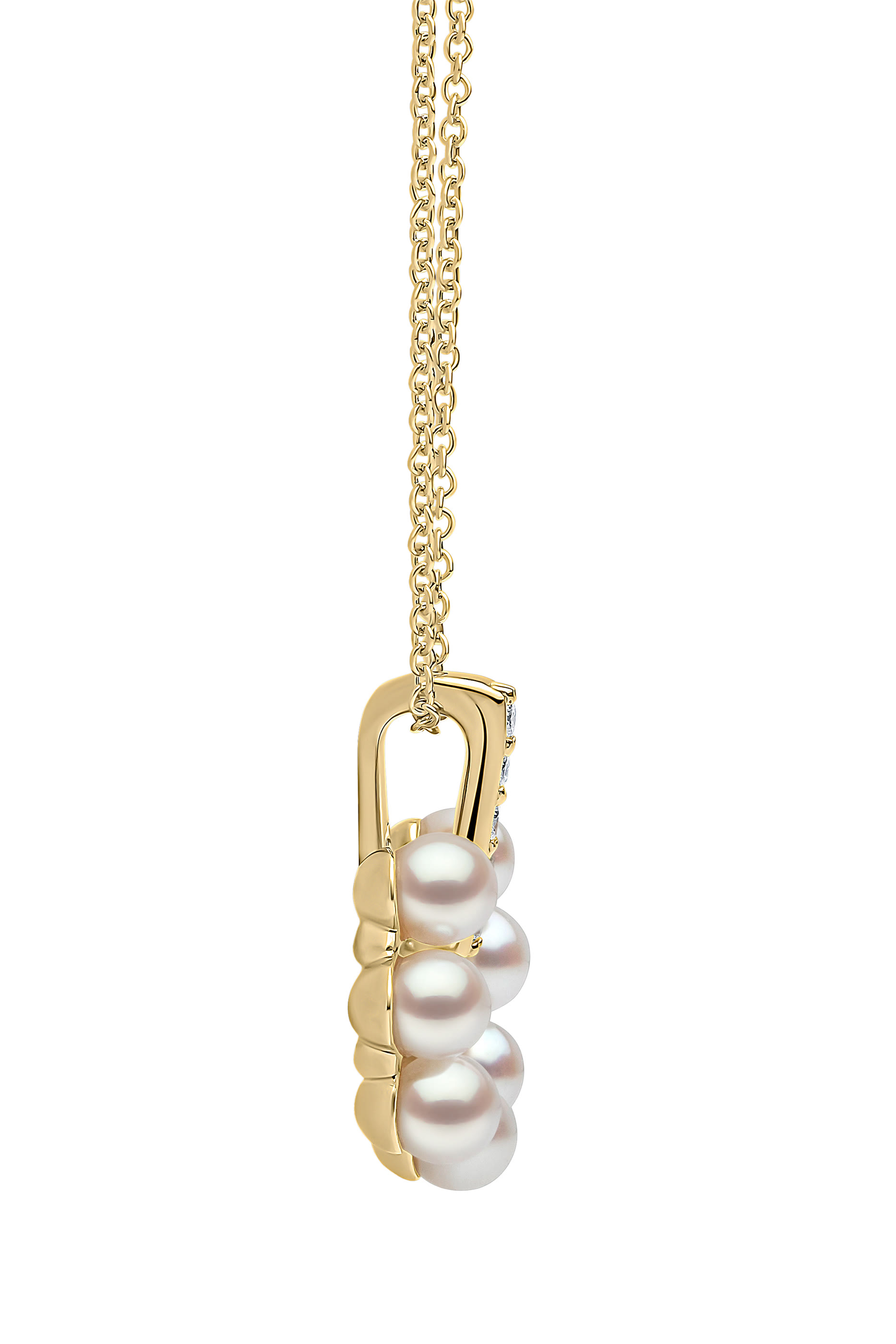Eclipse Moon Pendant, 18k Gold, Diamonds & Pearls