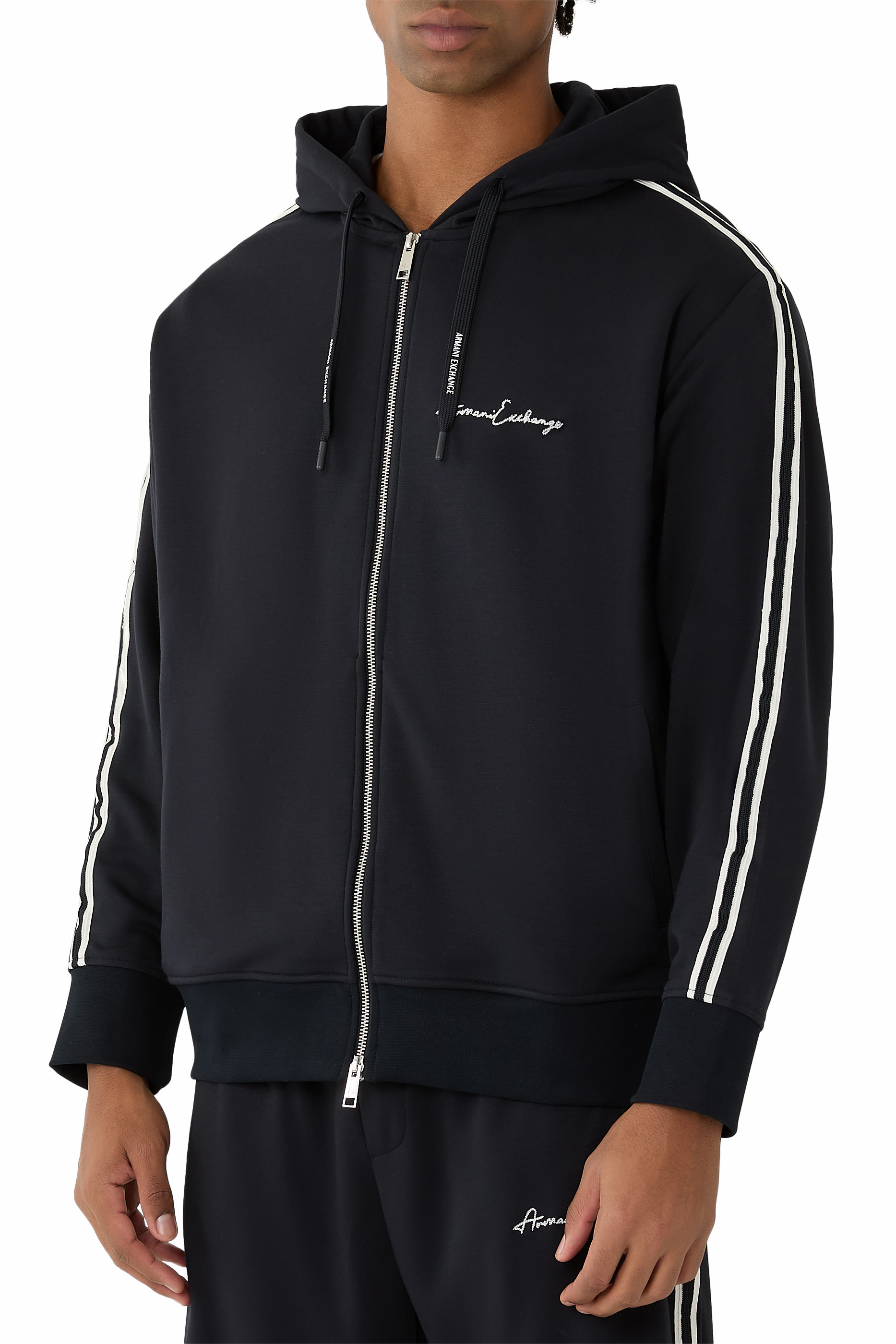Logo Full-Zip Sleeve Bands Sweatshirt