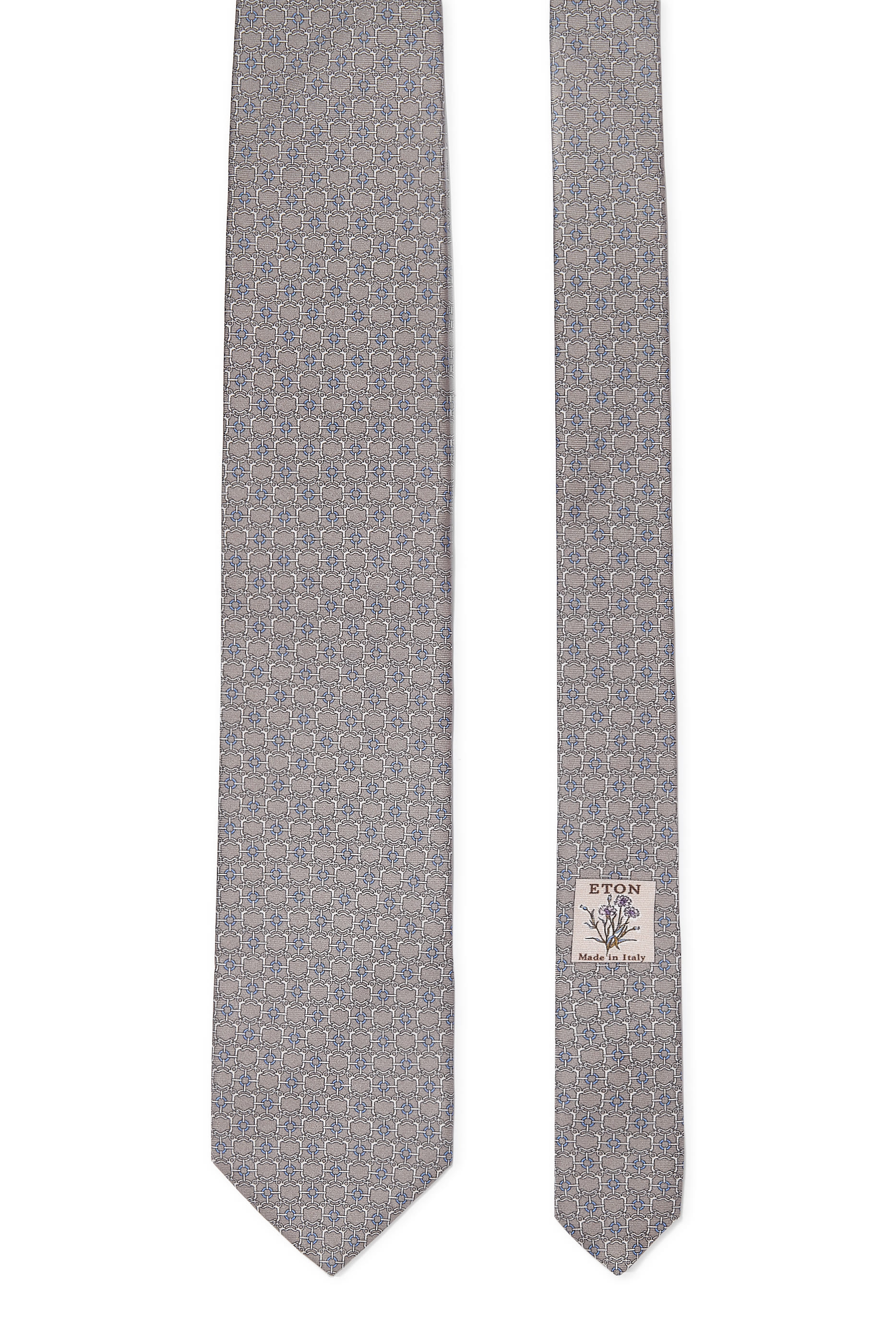 Geometric Print Silk Tie 