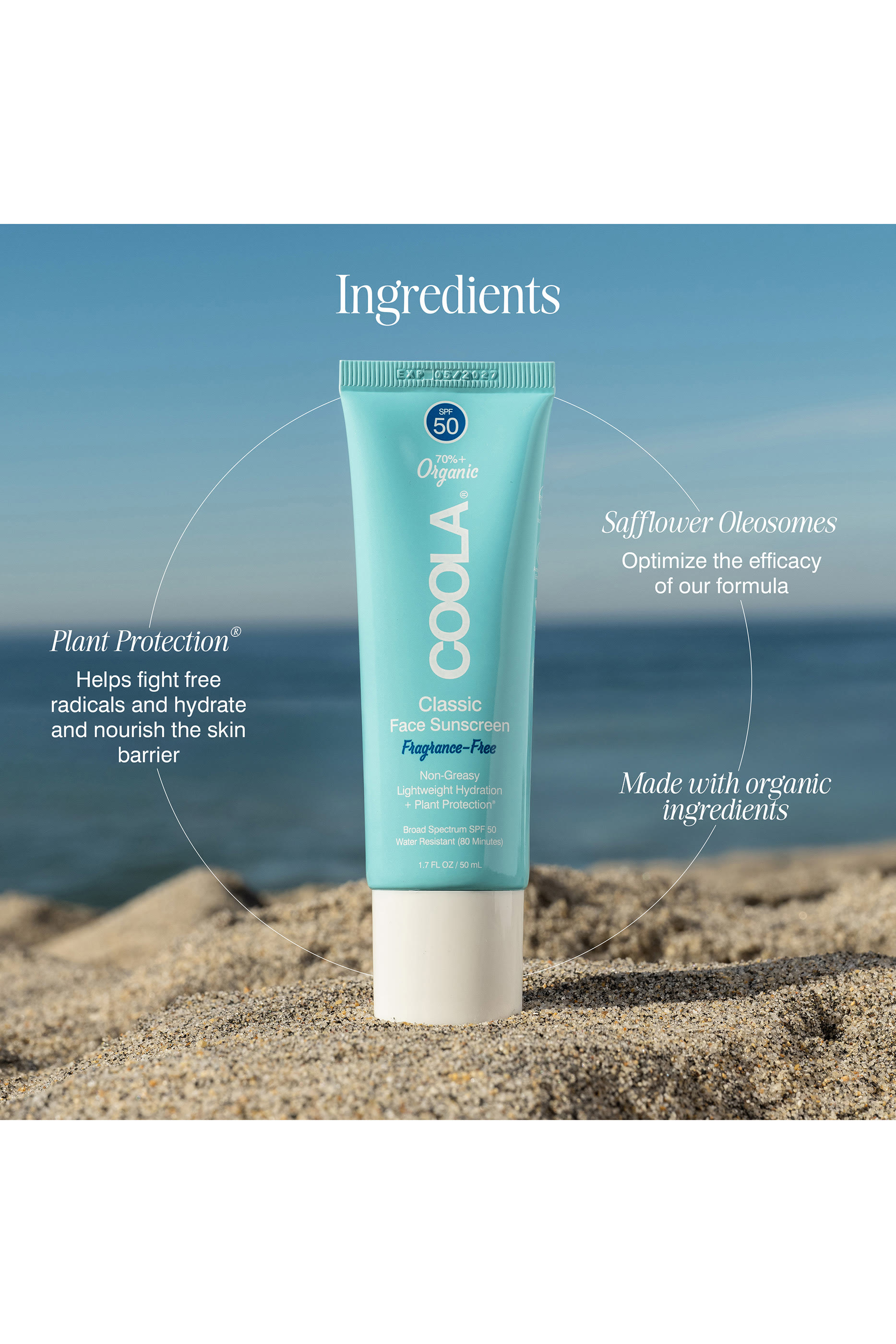 Unscented &ndash; Classic Face Organic Sunscreen Lotion SPF50