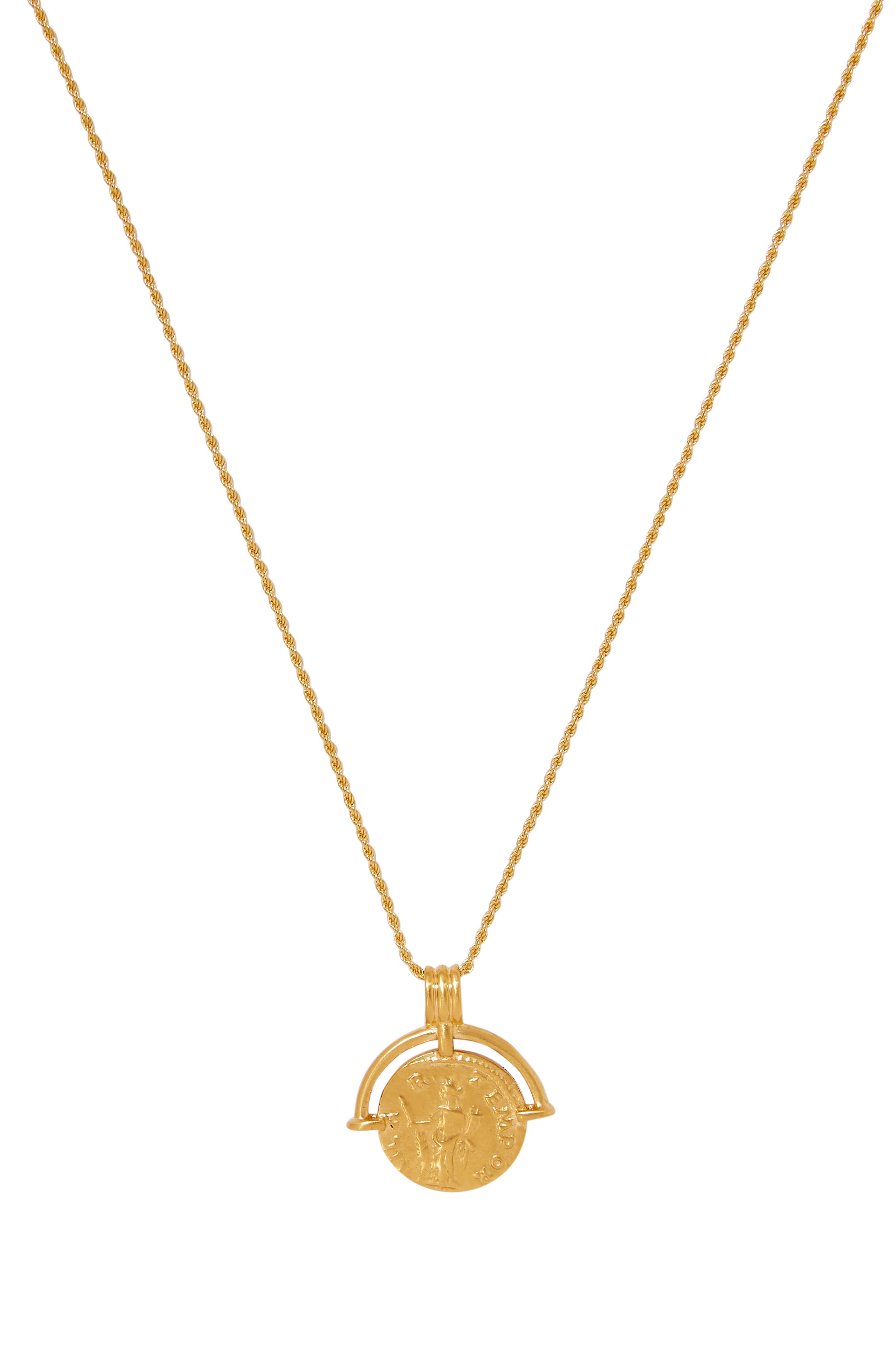 Lucy Williams Medium Engravable Roman Arc Coin Necklace