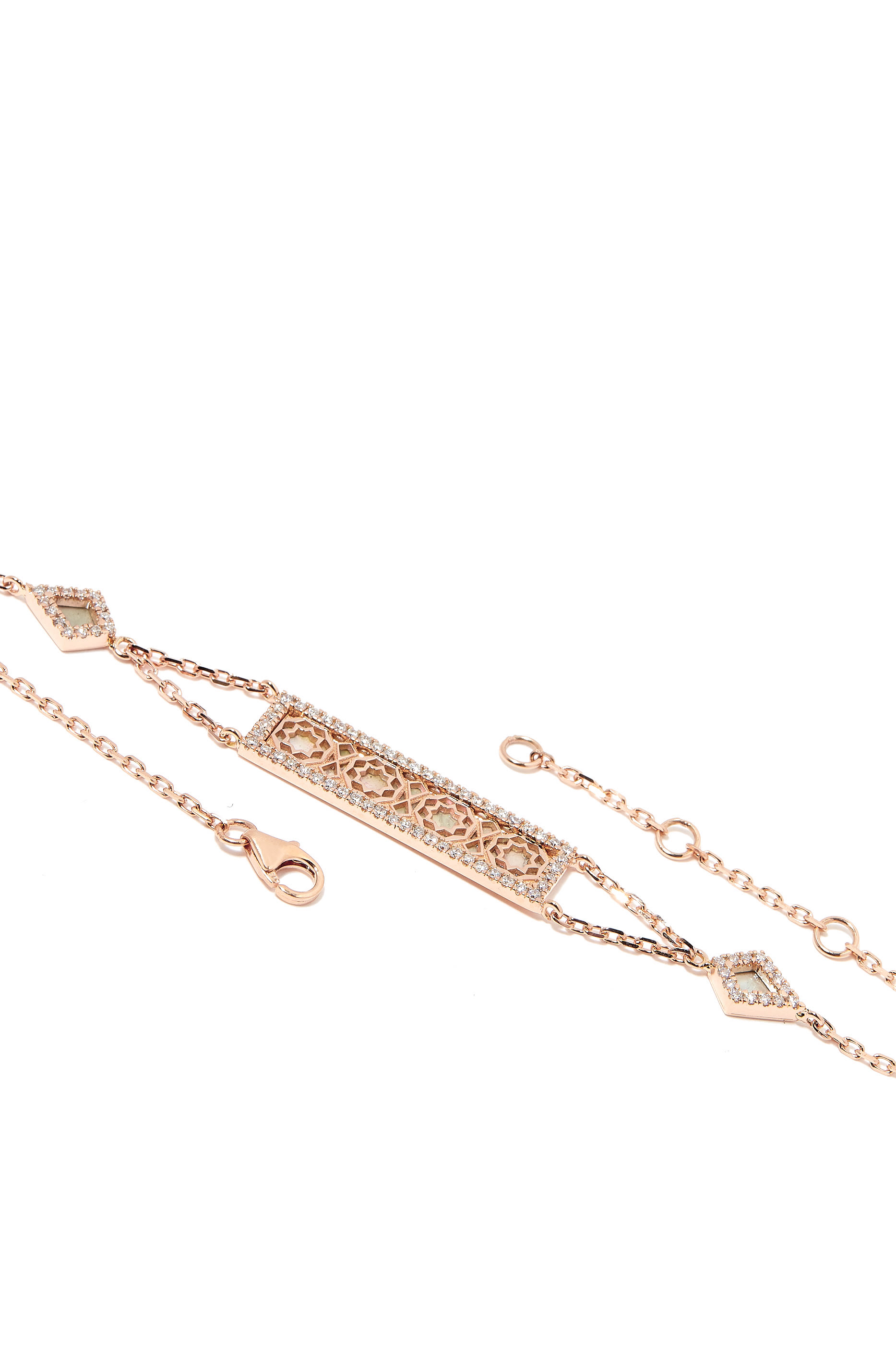 Oud Turath Bracelet, 18k Pink Gold & Mother-of-Pearl, Diamonds