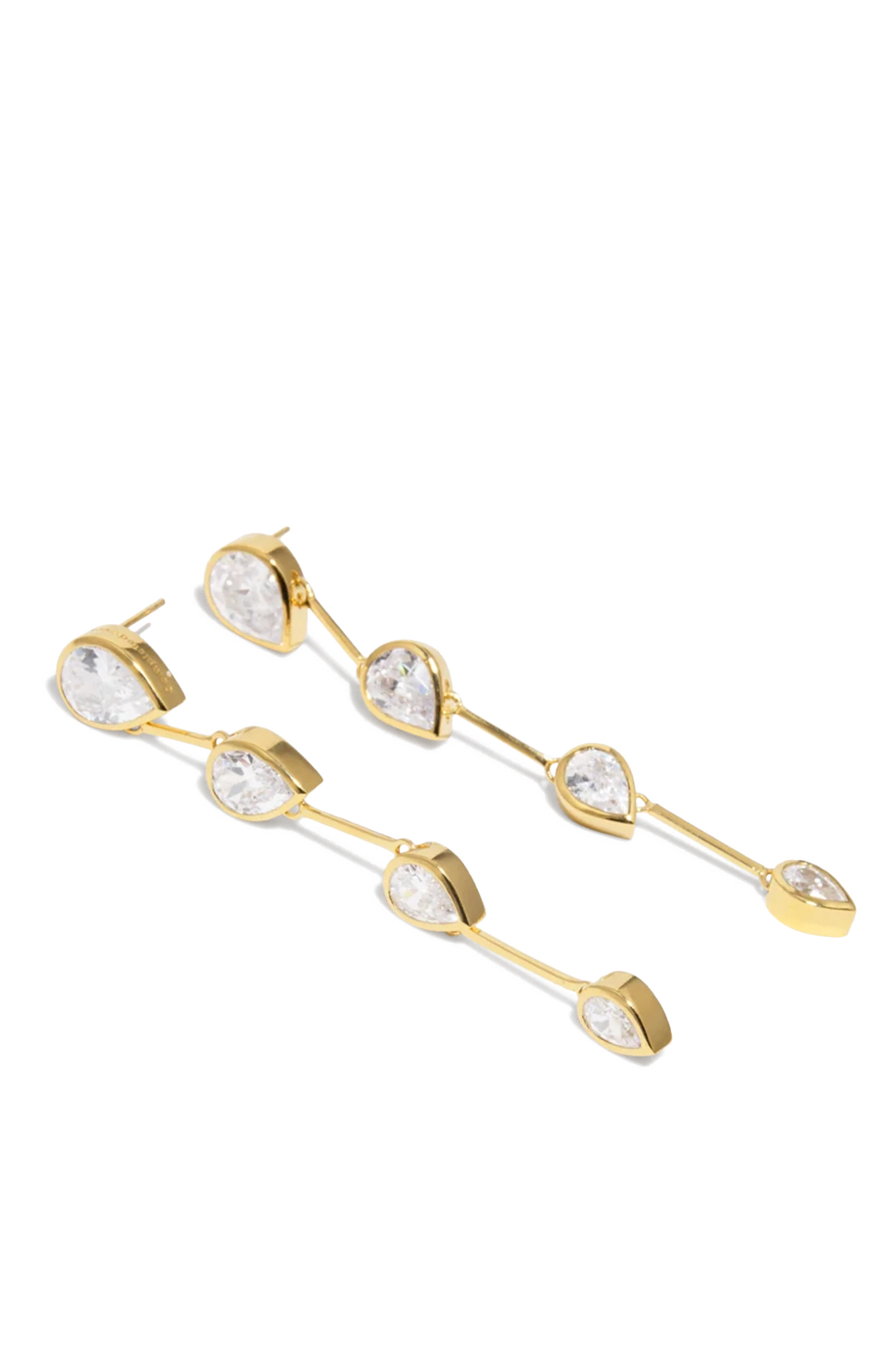 Myriad Earrings,  Recycled Sterling Silver Plated in 18k Yellow Gold Vermeil & Zirconia