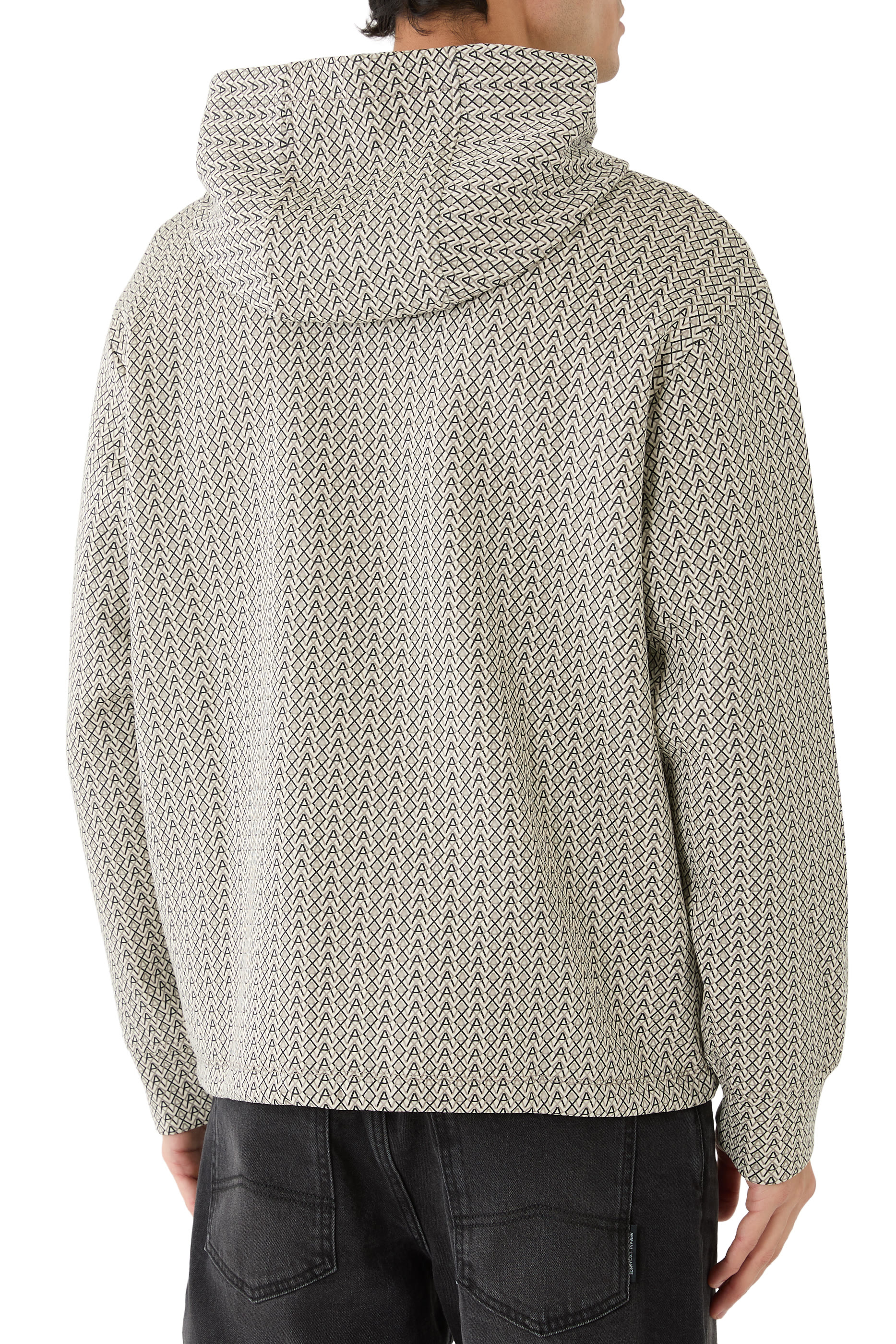 All-Over AX Logo Zipper Hoodie Sweatshirt