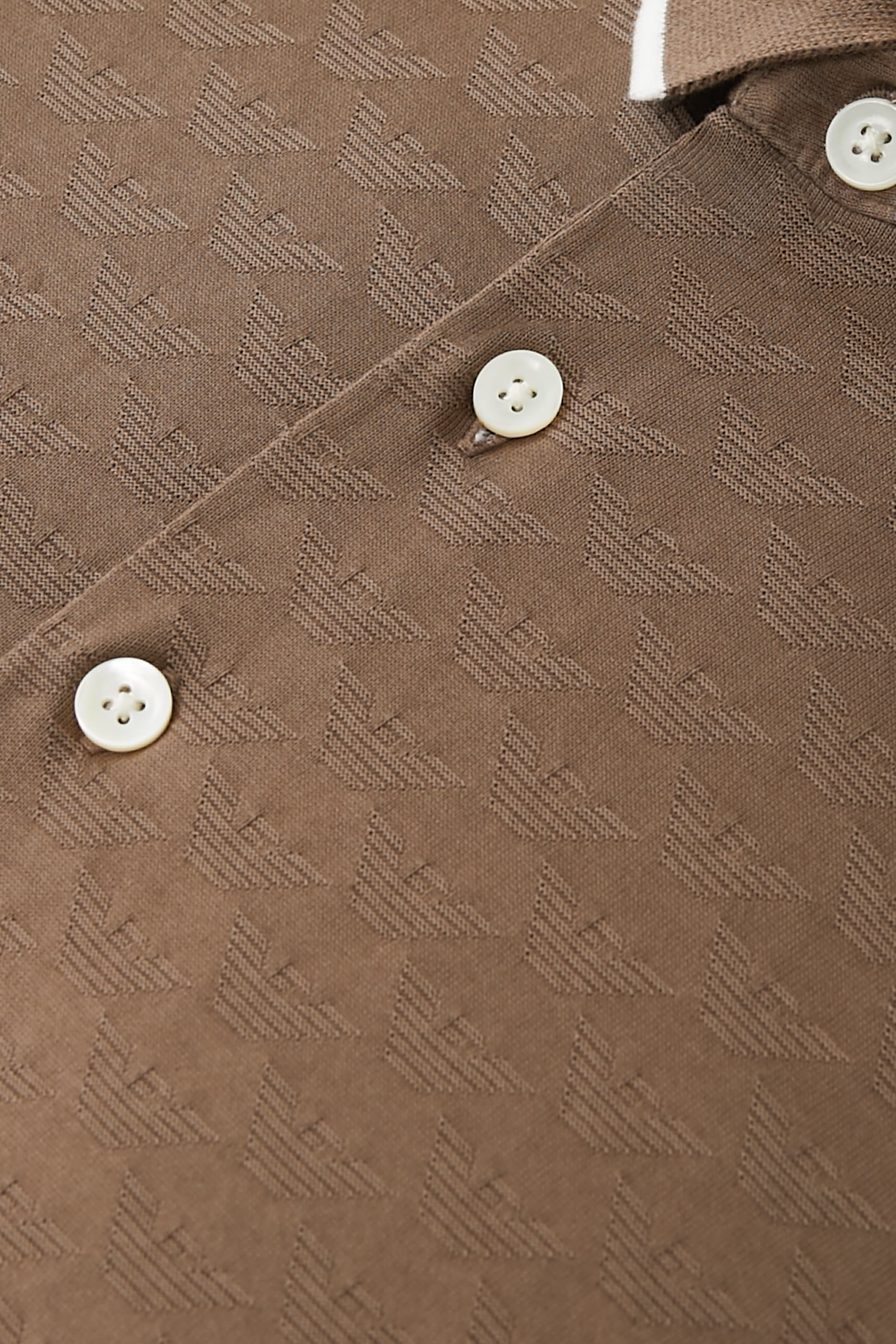 All-Over Jacquard Eagle Mercerised Jersey Polo Shirt