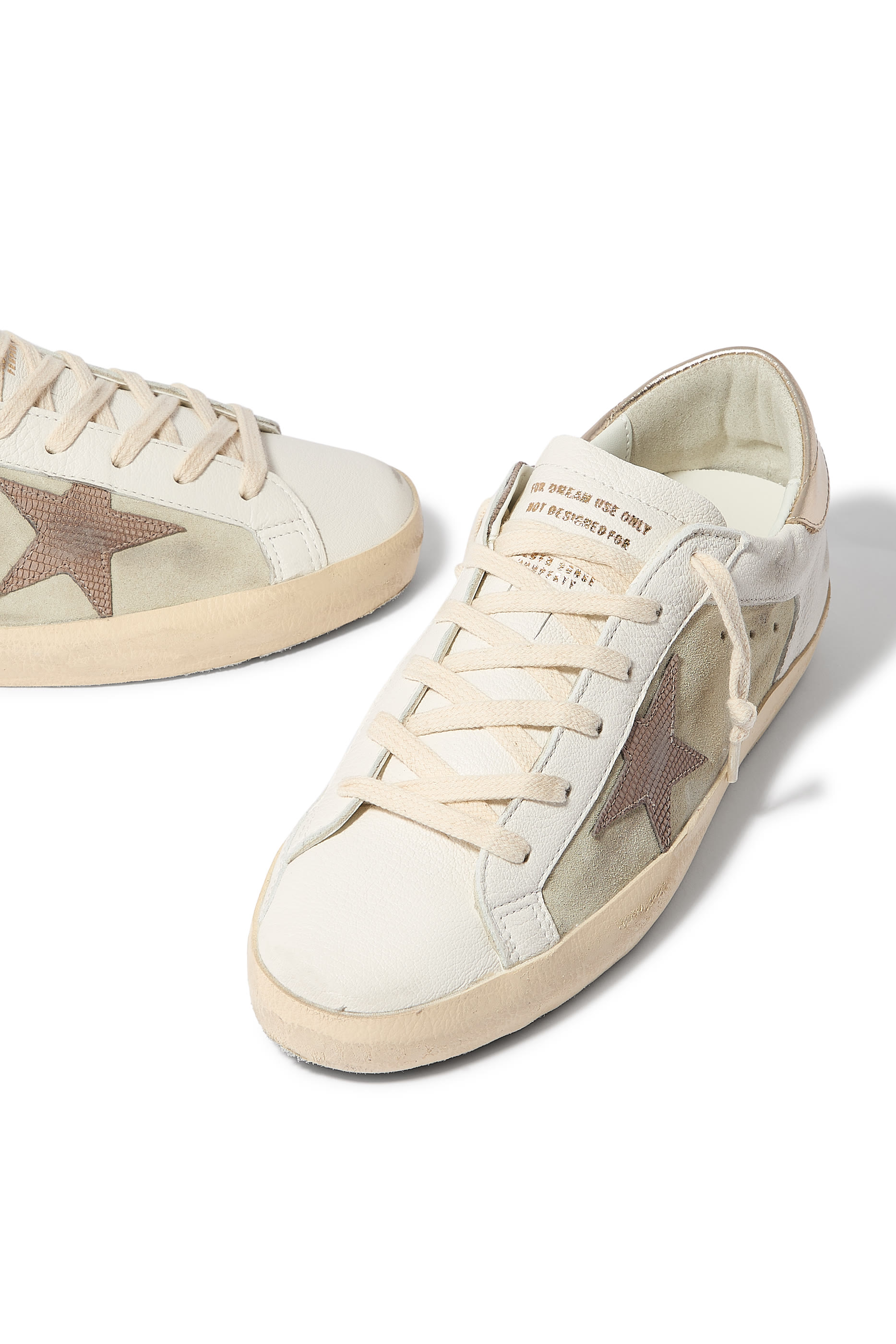 Super-Star Sneakers with Lizard Print Star and Metallic Heel Tab