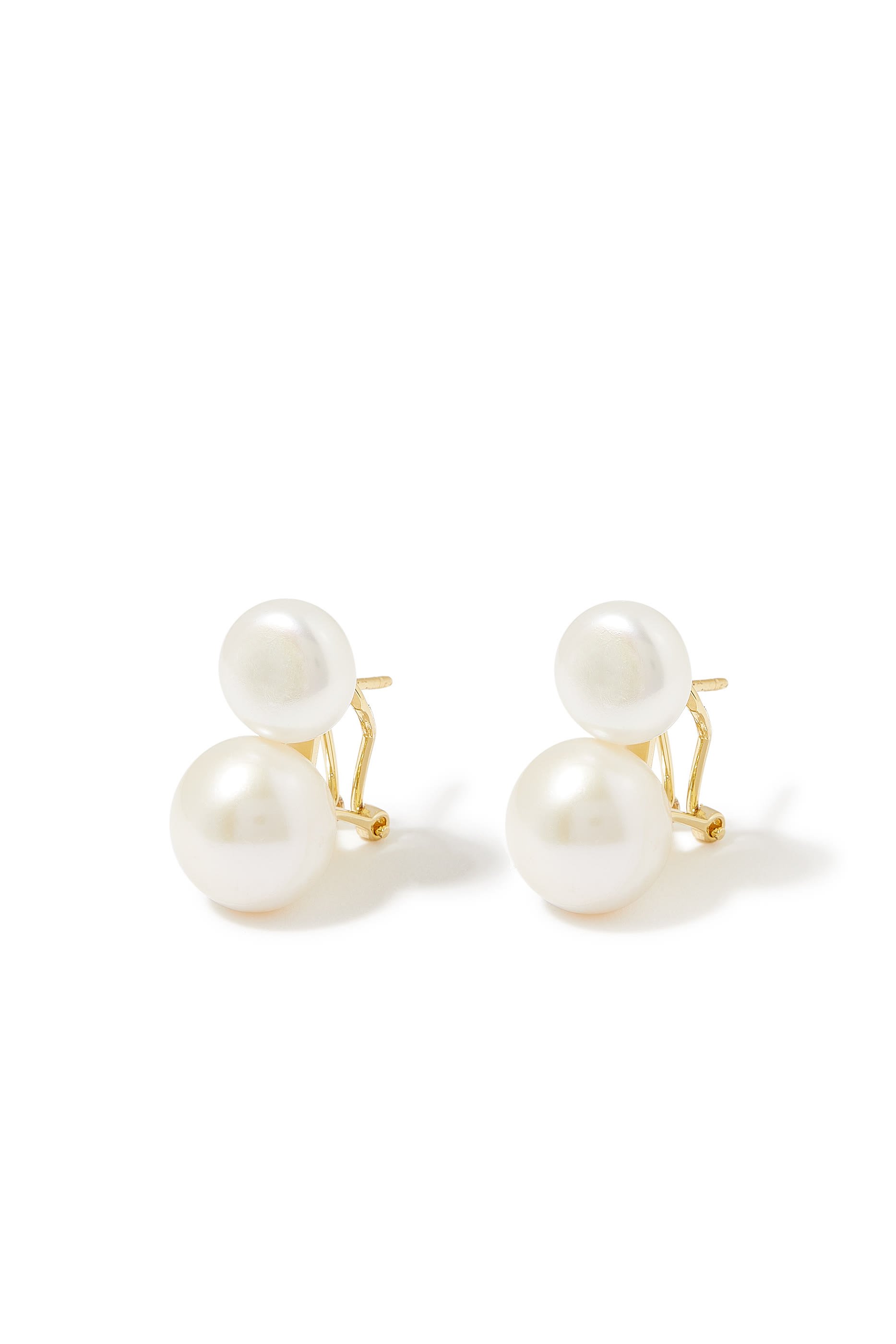  Bianca Pearl Earrings, 14ct Vermeil on Sterling Silver & Freshwater Pearl