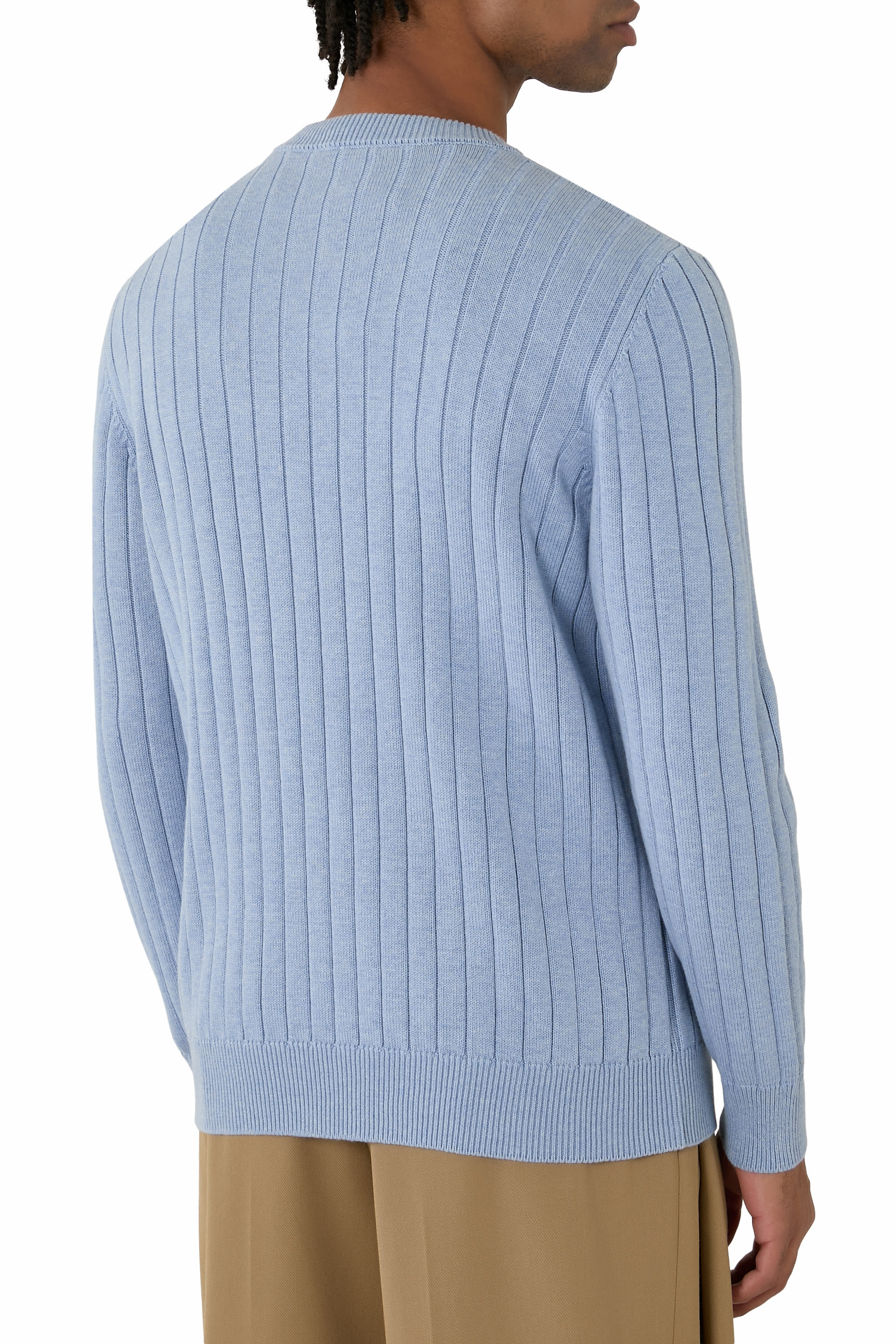 Rib-Knit Crewneck Sweater